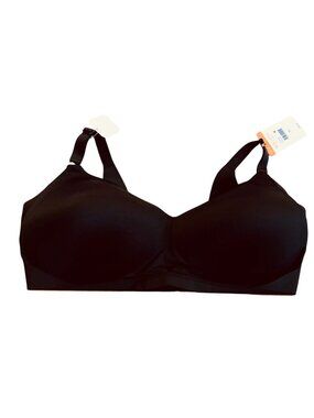 Warners No Side Effects Black Bra 3XL With Smoothing Panels & Easy Sizing